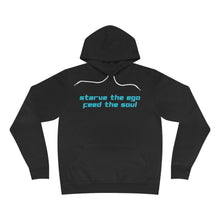 Load image into Gallery viewer, Starve the Ego Feed the Soul Retro Graphic with Large Back Logo Unisex Fleece Pullover Hoodie
