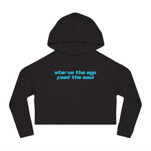 Load image into Gallery viewer, Starve the Ego Feed the Soul Retro Women’s Cropped Hooded Sweatshirt
