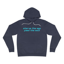 Load image into Gallery viewer, Starve the Ego Feed the Soul Retro Graphic with Large Back Logo Unisex Fleece Pullover Hoodie
